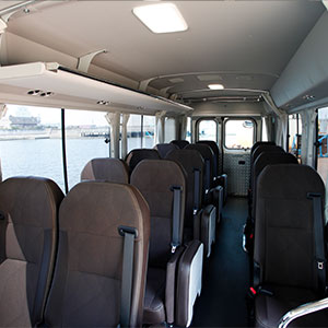 Toyota Coaster Mini bus Interior; front of the seat